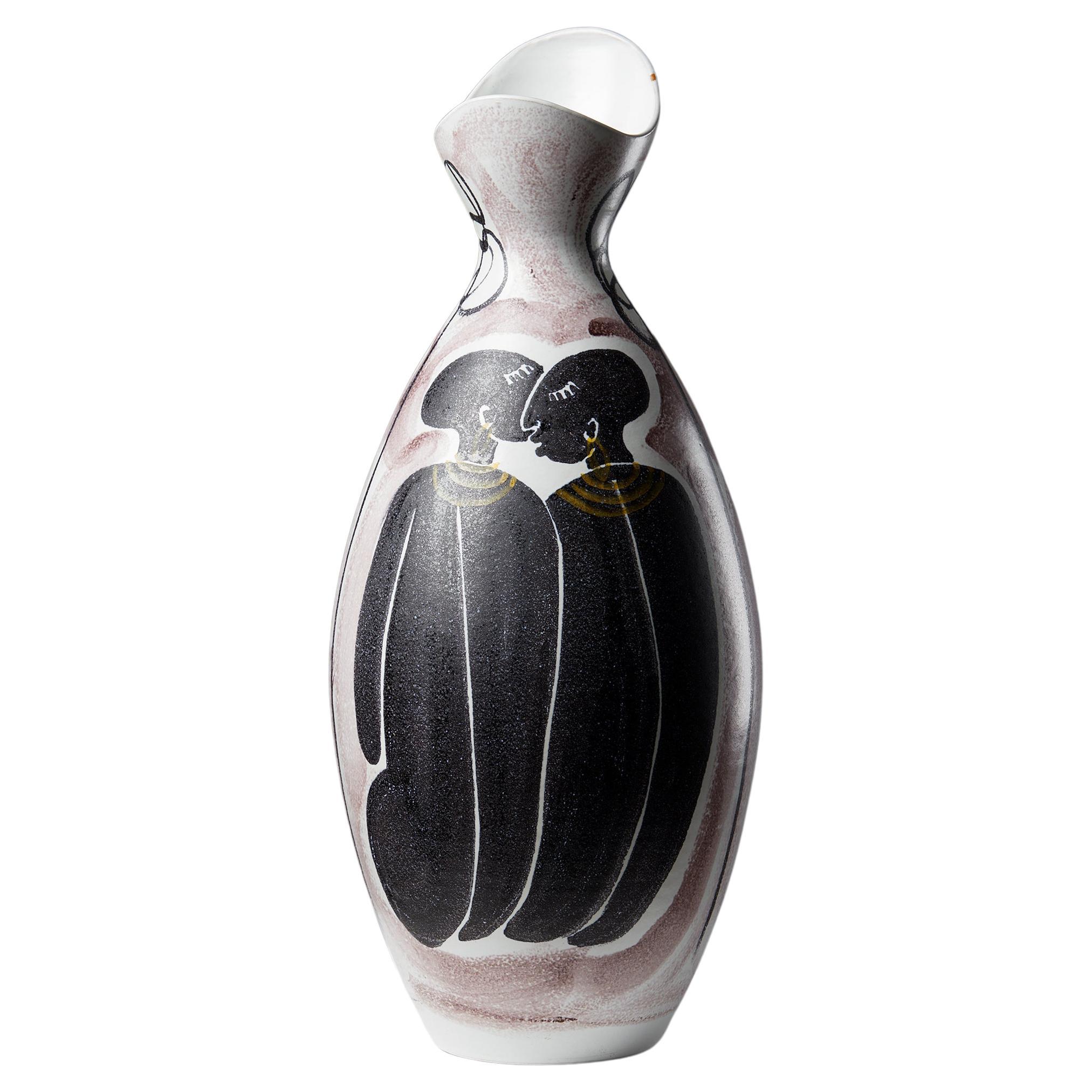 Die Vase wurde von Mette Doller für Alfred Johansson entworfen, Schweden, 1950er Jahre