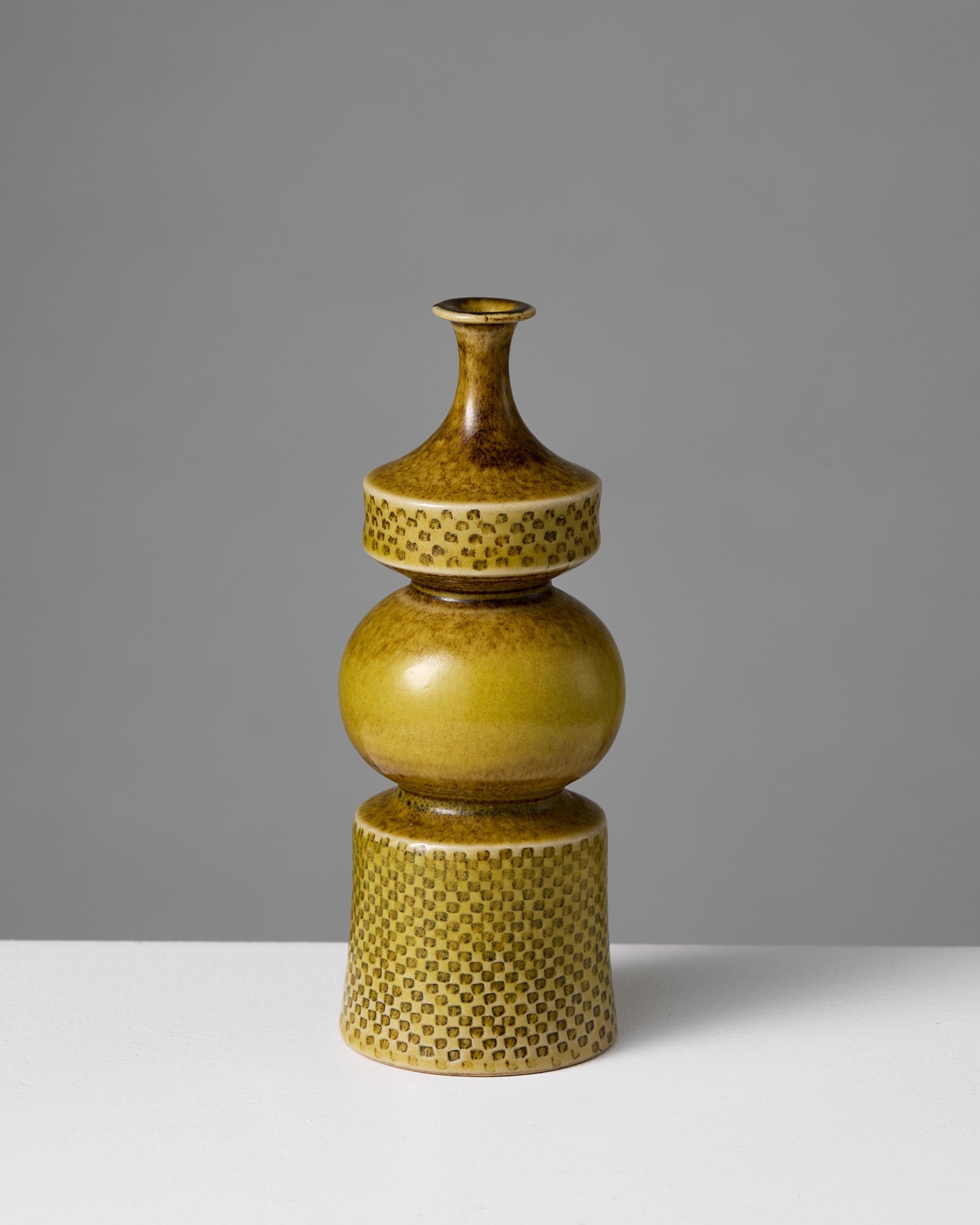 Swedish Vase designed by Stig Lindberg for Gustavsberg Studio Sweden, 1970 For Sale