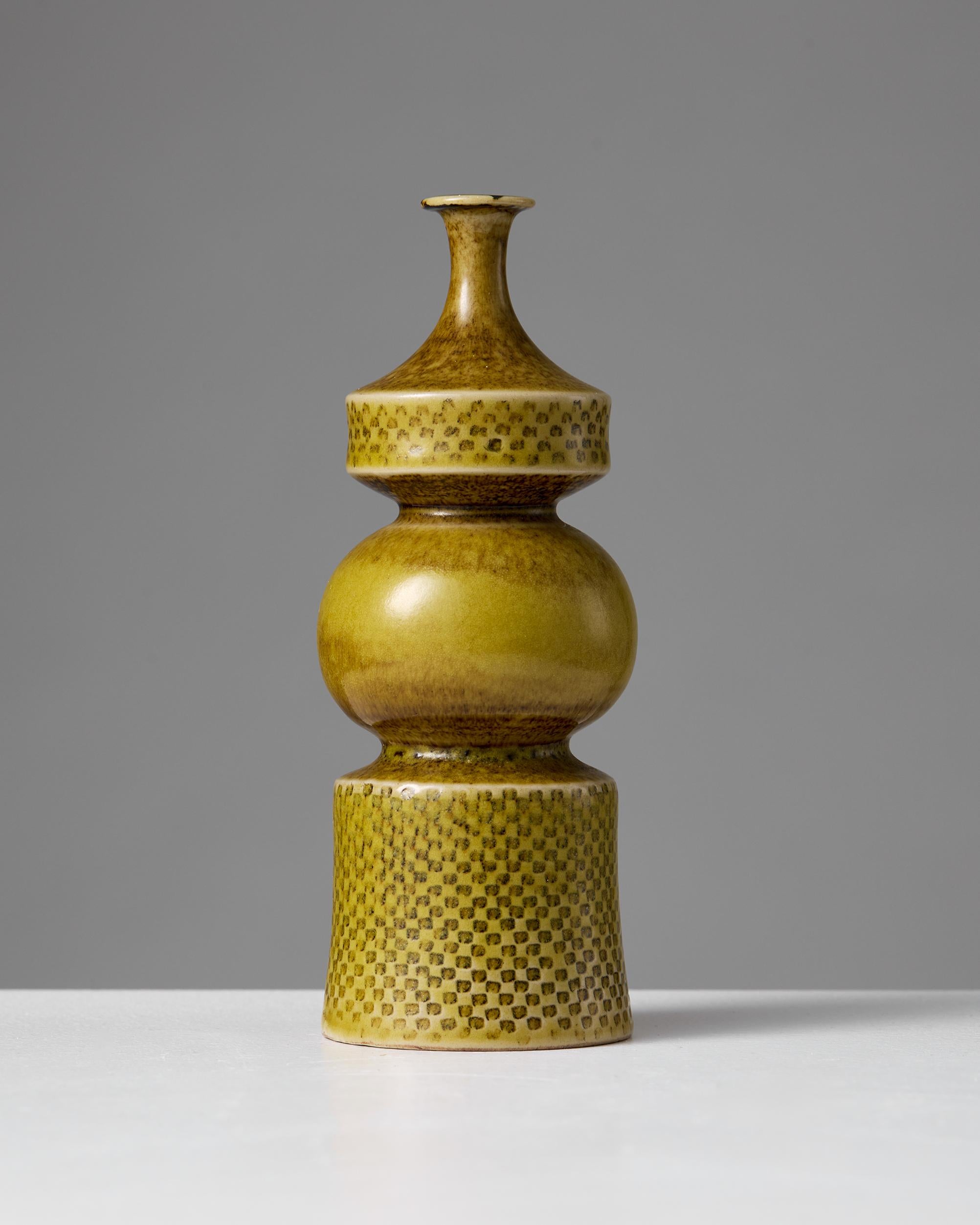 Late 20th Century Vase designed by Stig Lindberg for Gustavsberg Studio Sweden, 1970 For Sale