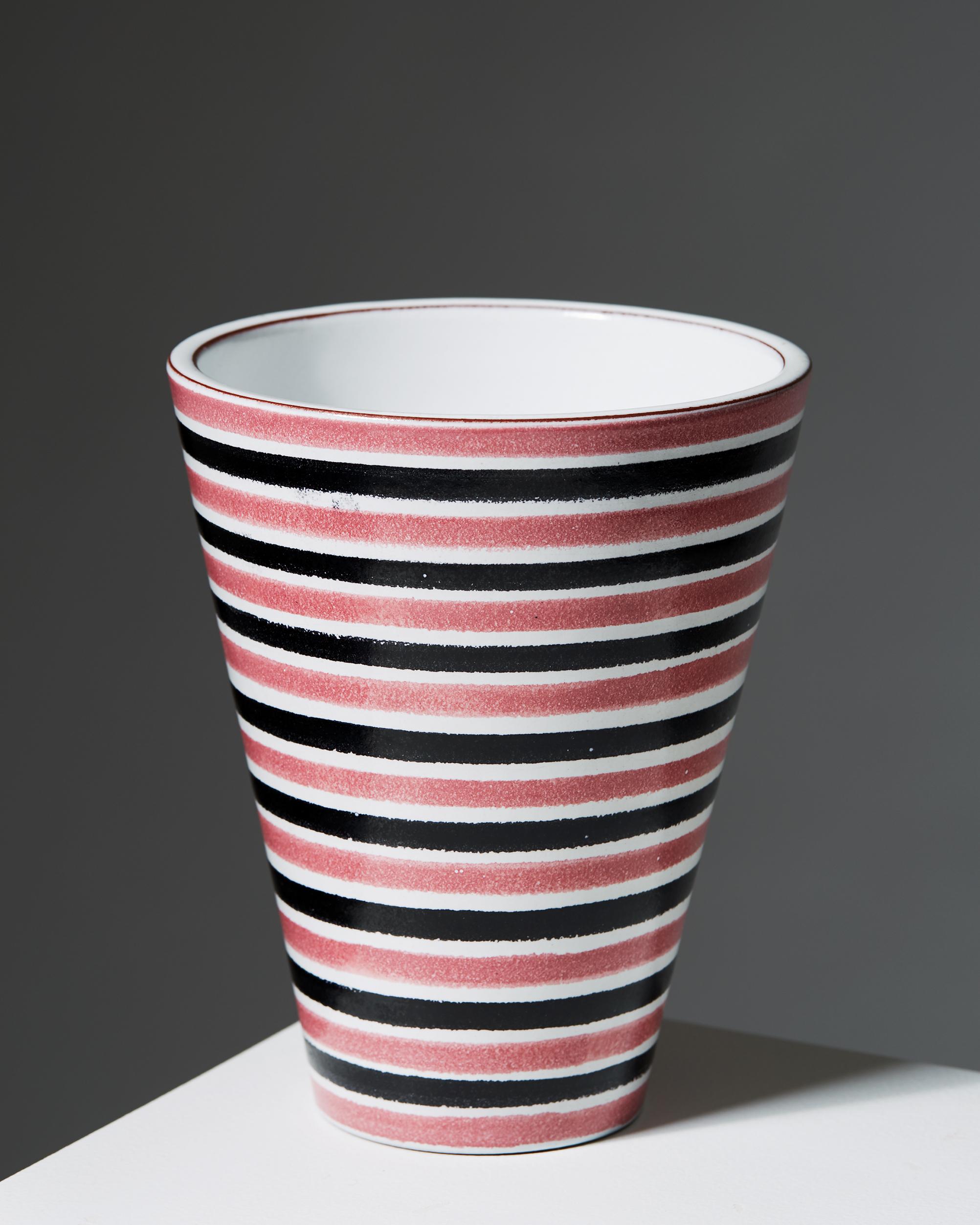 Scandinavian Modern Vase Designed by Stig Lindberg for Gustavsberg, Sweden, 1950s For Sale