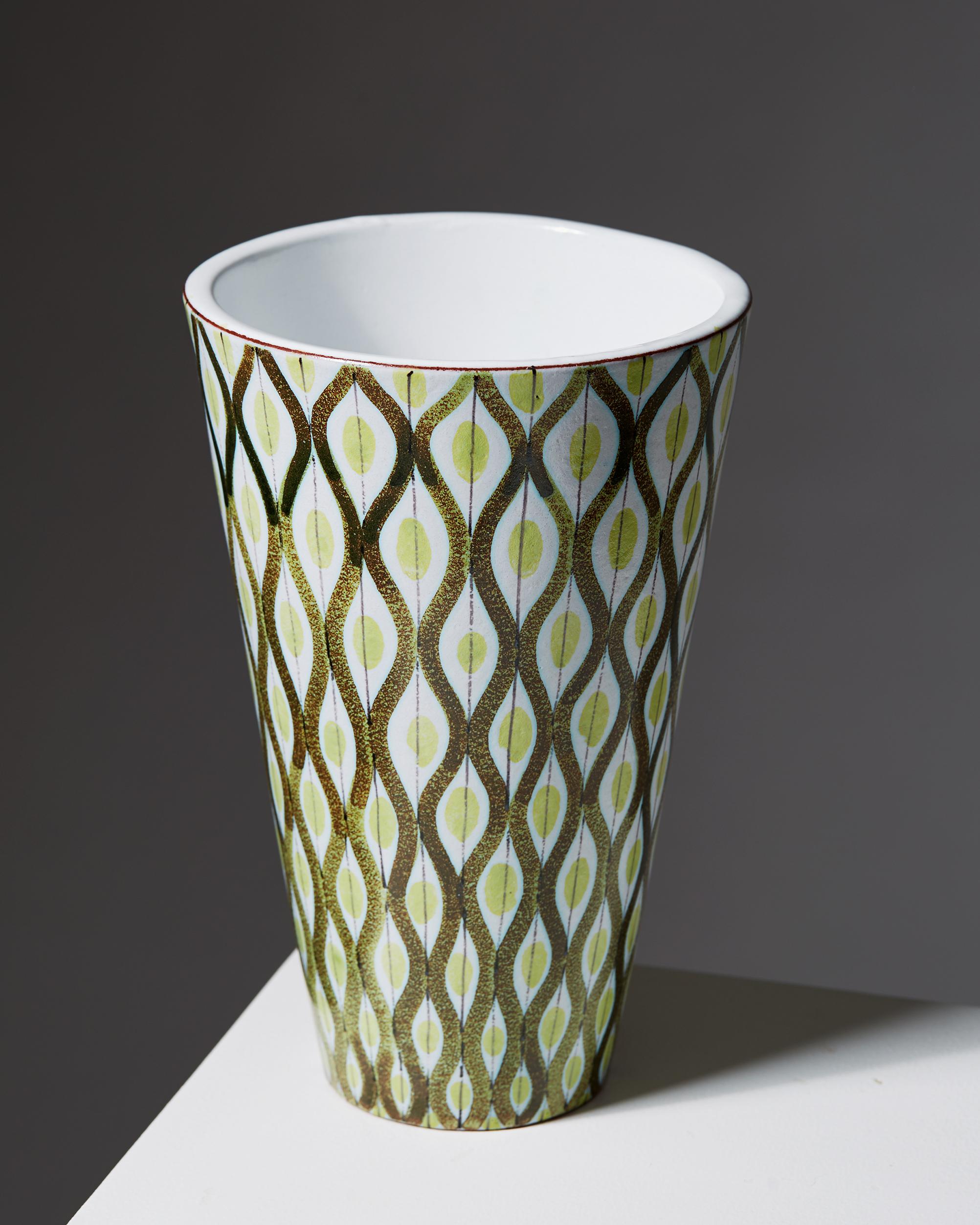 Swedish Vase Designed by Stig Lindberg for Gustavsberg, Sweden, 1950s