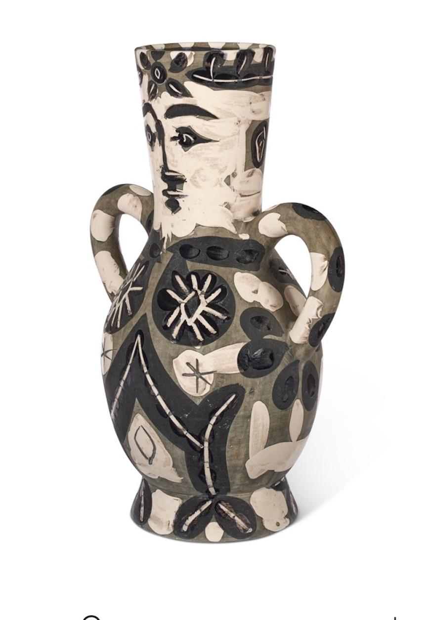 XX secolo Pablo Picasso Vaso Deux anses hautes (A.R. 141) Il Re, Vaso in ceramica Madoura in vendita