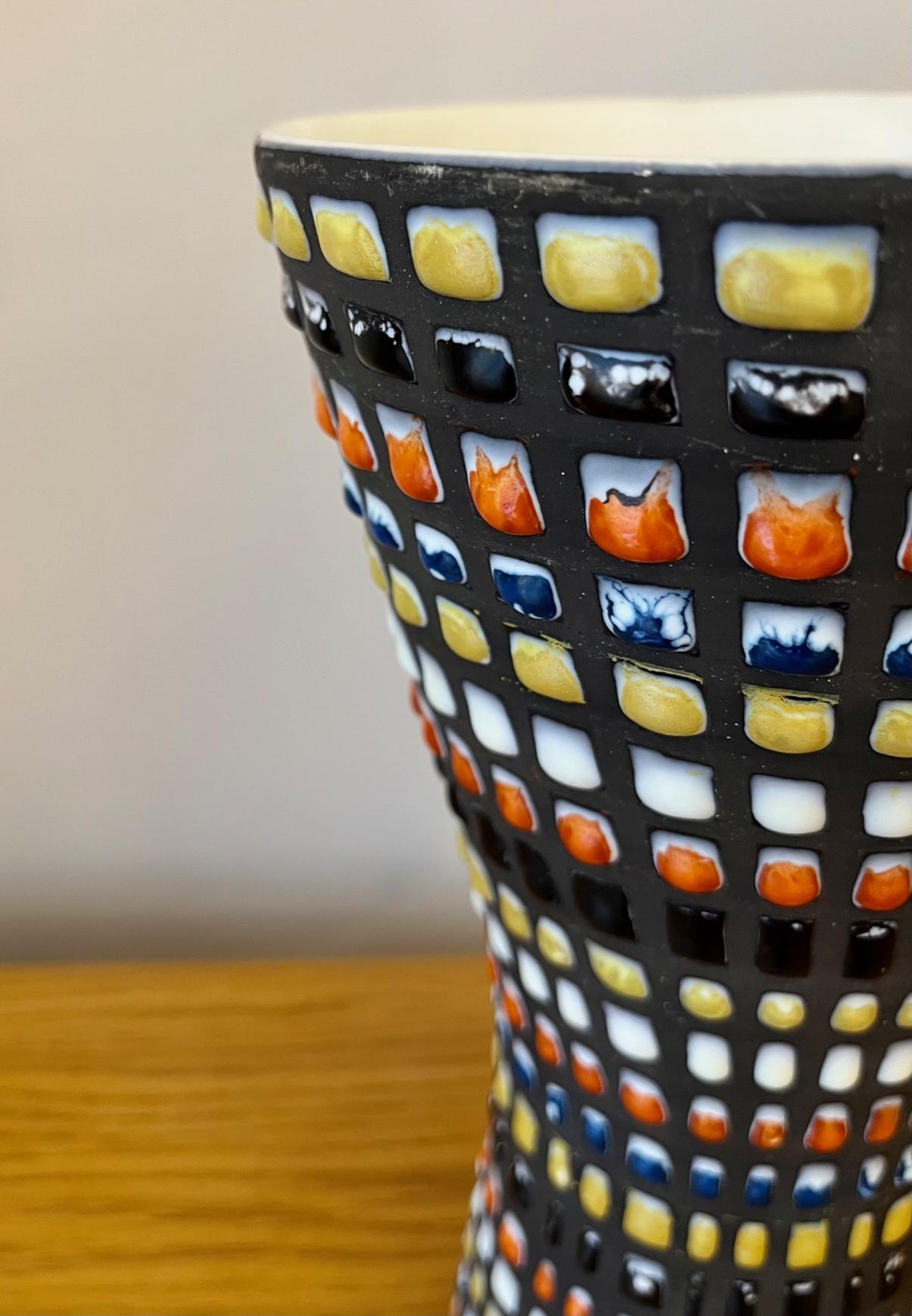 Mid-Century Modern Vase Diabolo Damier de Roger Capron, France, 1960
