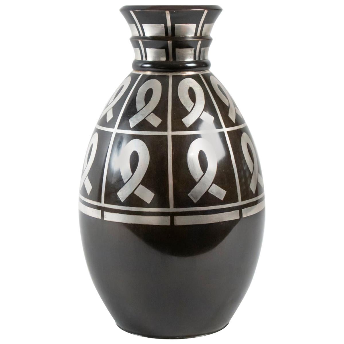 Vase Dinanderie of the House Christoffle, 1930, Luc Lanel, Art Deco Era