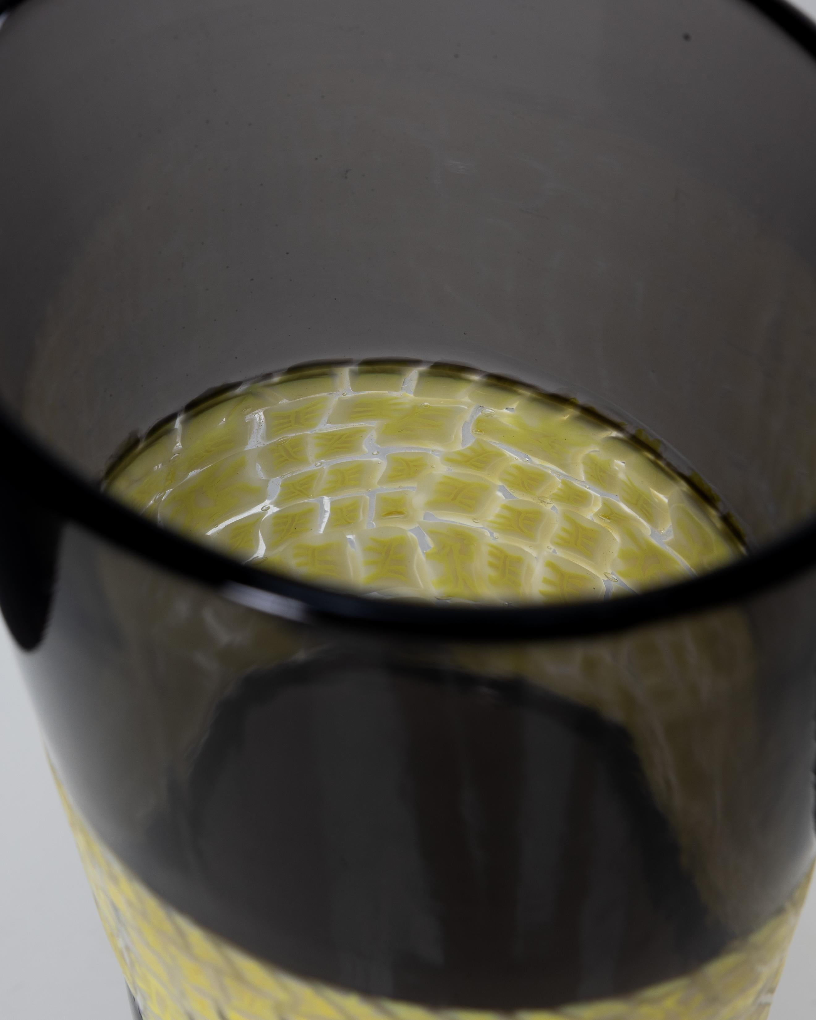 italien Vase Double incalmo avec bande centrale de murrine par Riccardo Licata en vente