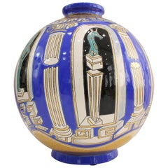 Vase Emaux de Longwy, Métaphore by V. Darré