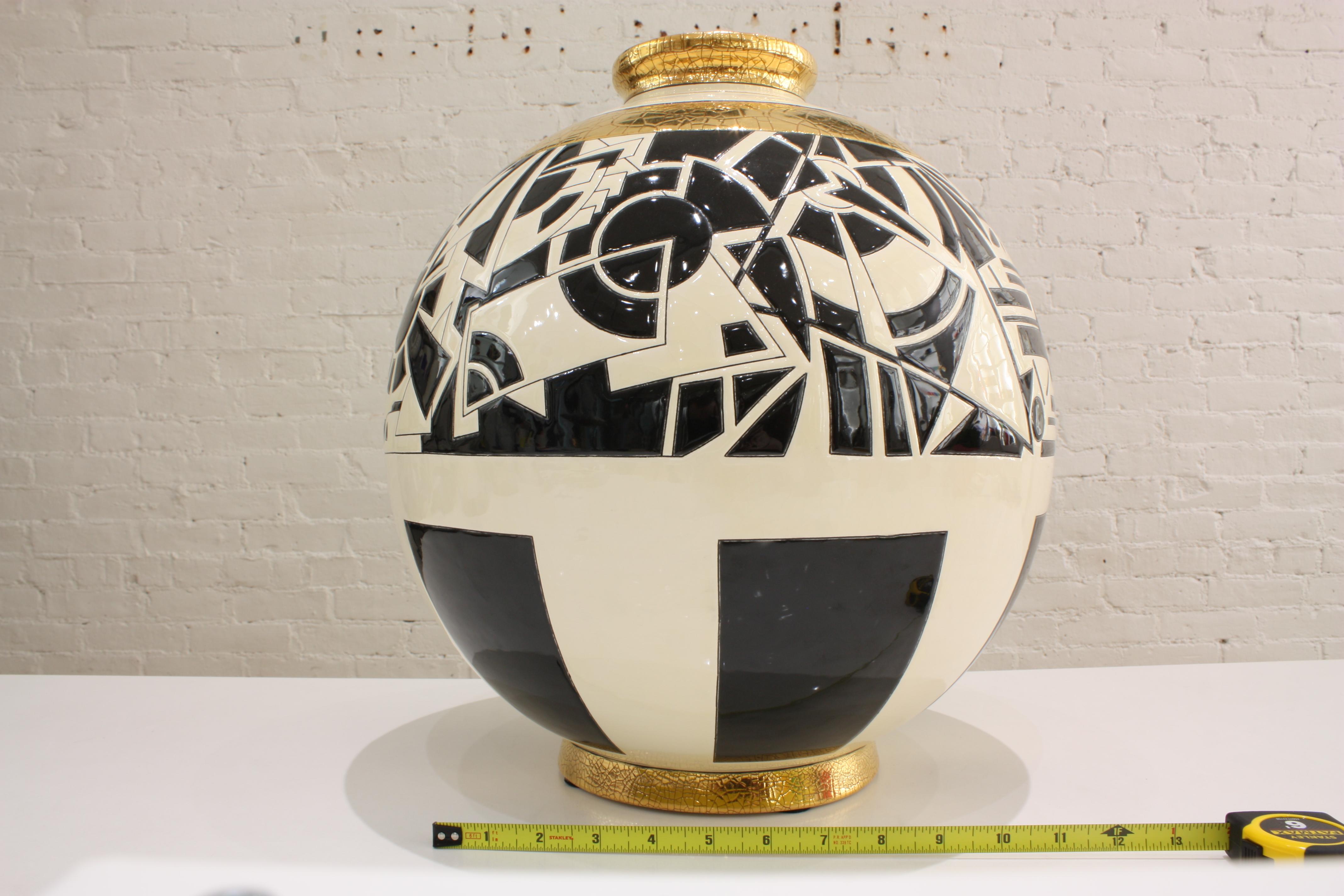 Art Deco Vase Emaux de Longwy, Motifs