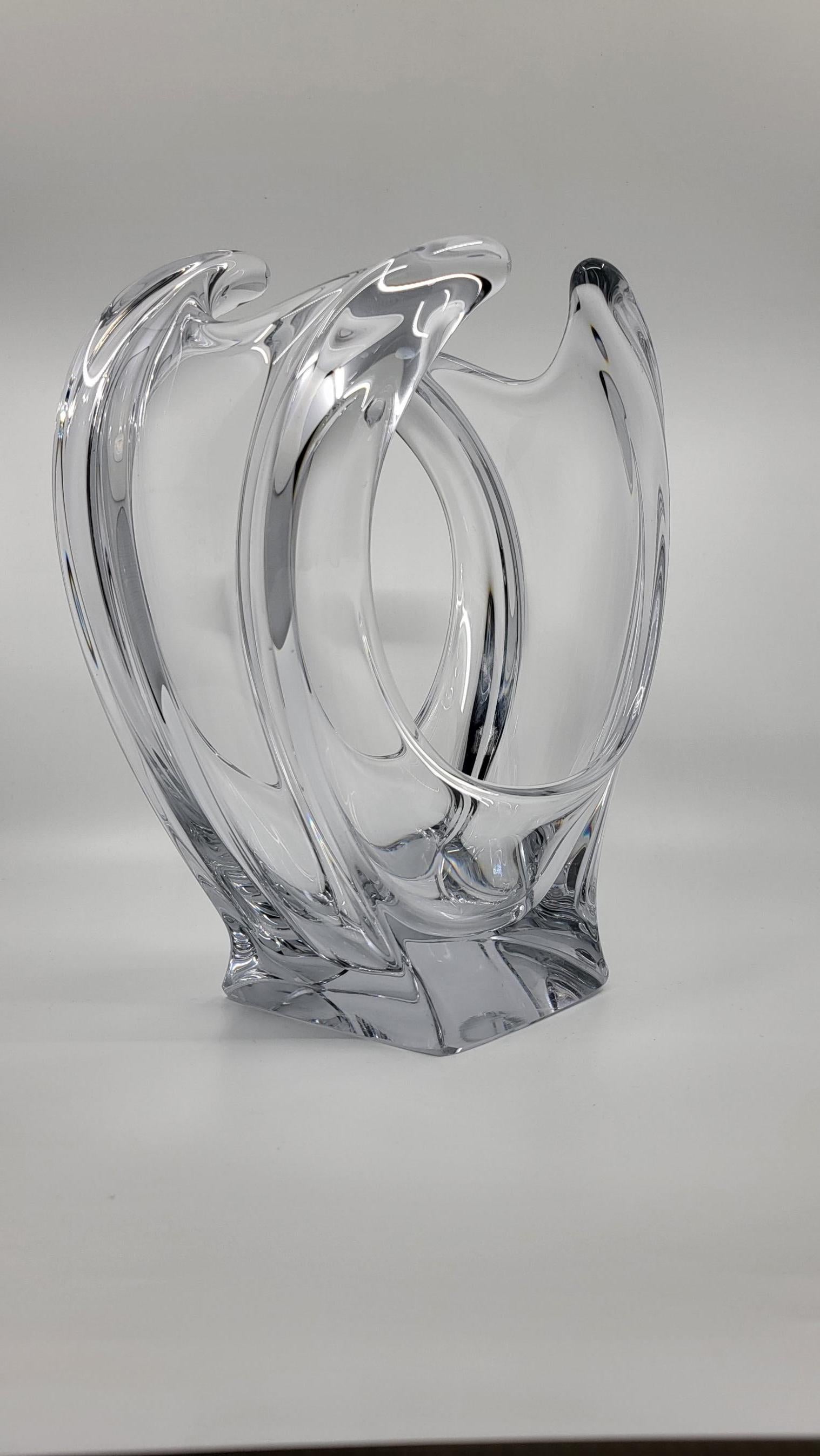 French Provincial Vase en cristal Français 1970
