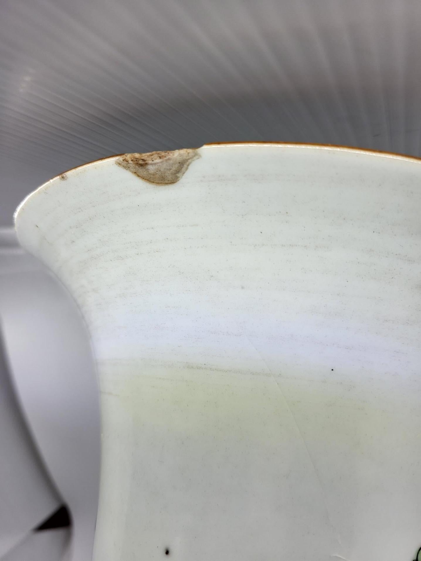 Vase en porcelaine céladon décor oiseaux et fleur Chine XIX Siècle grande taille For Sale 3