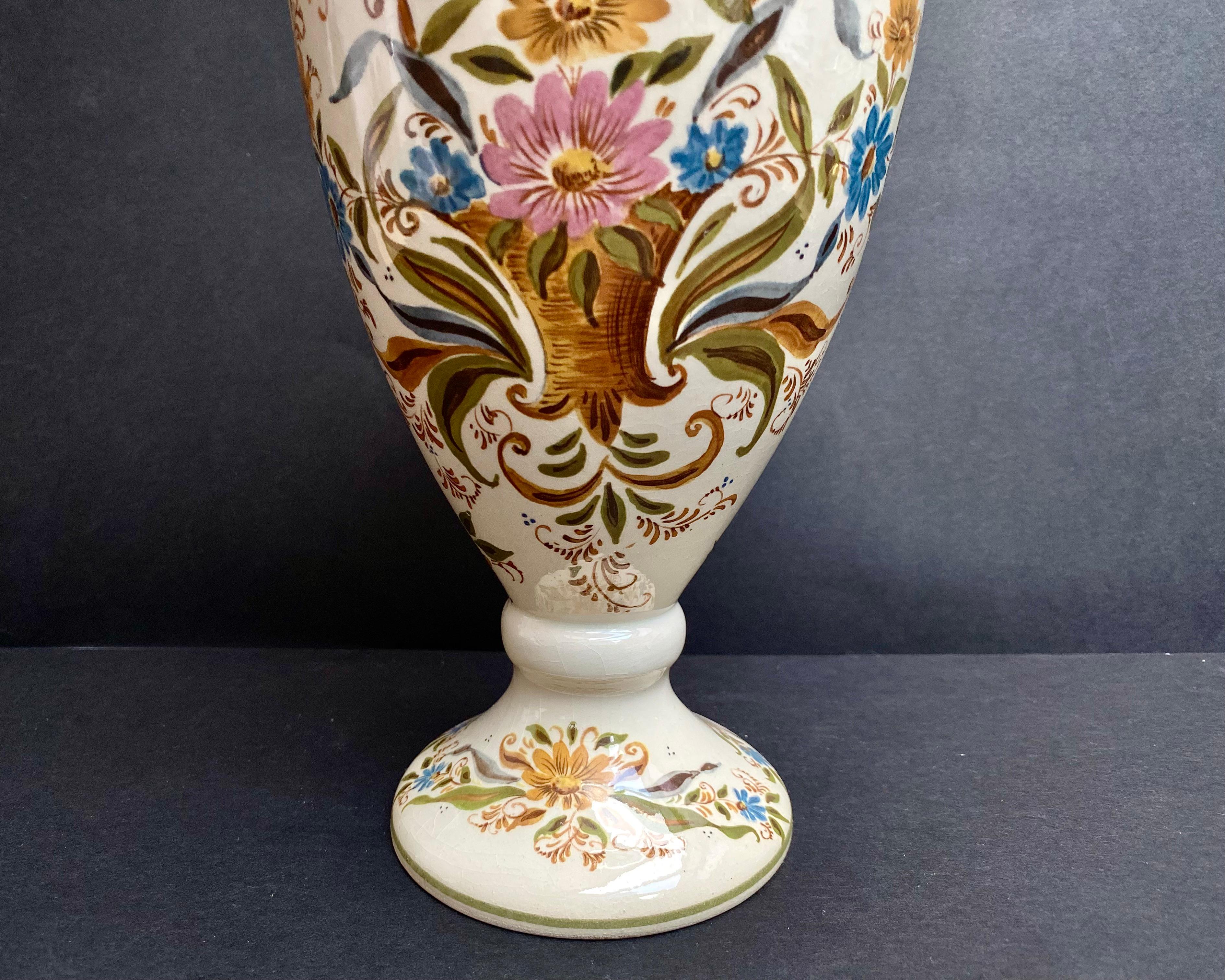 Belgian Vase Enamelled Ceramic Vintage Pitcher Hubert Bequet, Belgium, 1950s For Sale