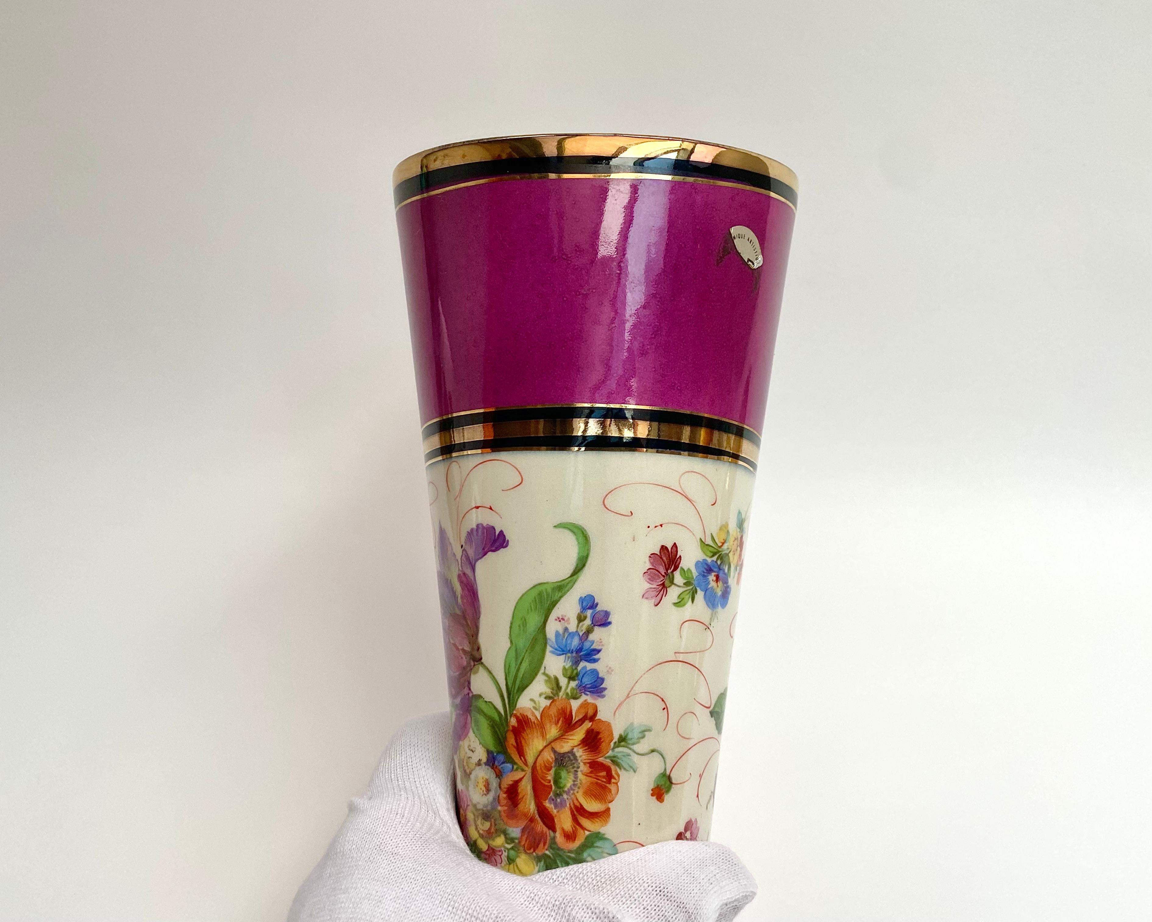 Belgian Vase Faience H.Bequet Ceramic Design Vase 