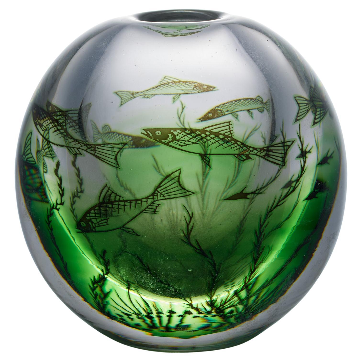 Vase 
Fiskgraal
 Designed by Edward Hald for Orrefors Sweden, 1950s-1960s For Sale