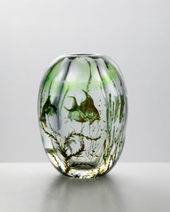 Vaso 'Fiskgraal' disegnato da Edward Hald, per Orrefors, Svezia, anni '50