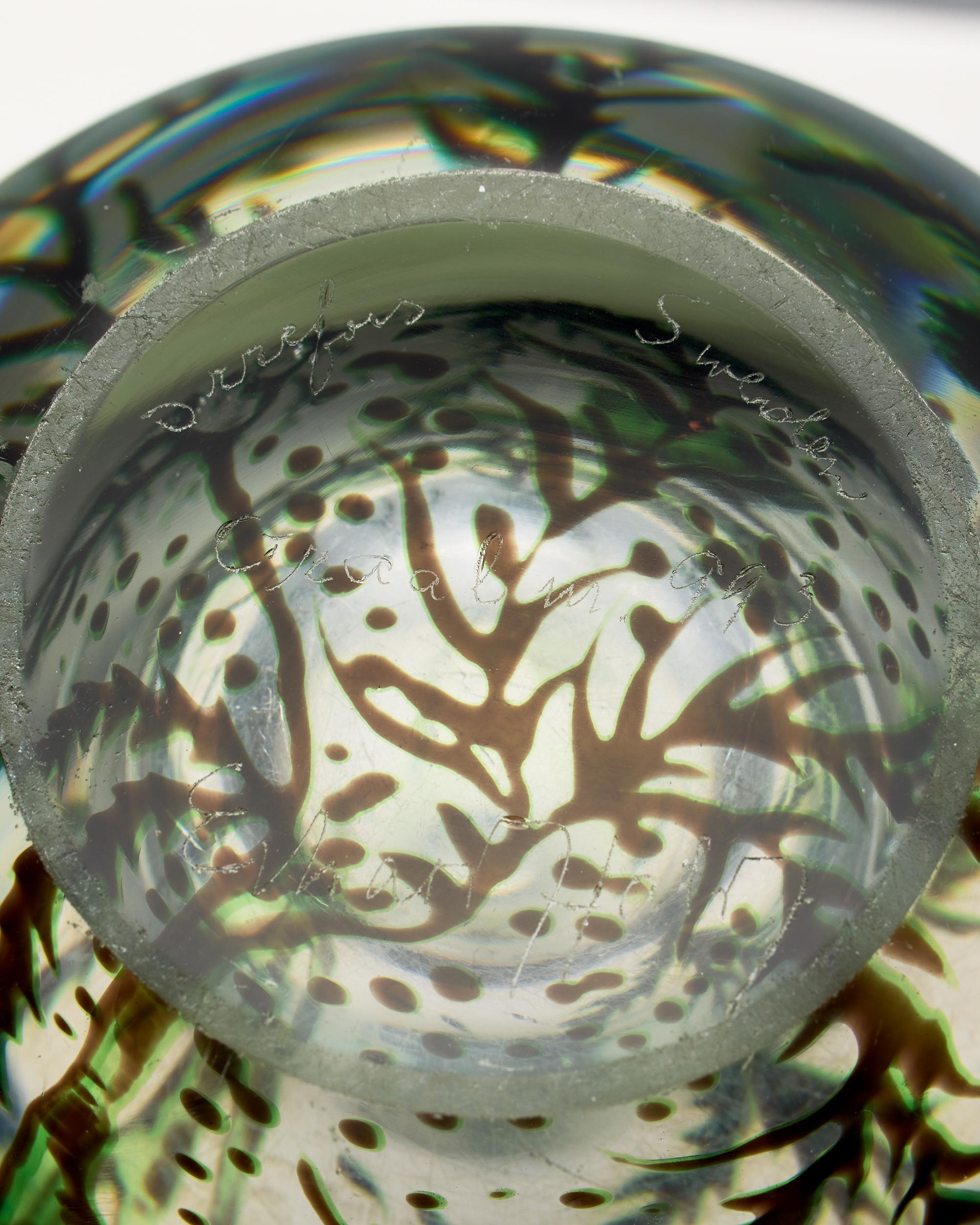 Vetro Vaso 'Fiskgraal' disegnato da Edward Hald, per Orrefors, Svezia, anni '50 in vendita