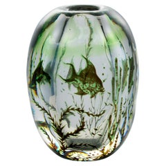 Vaso 'Fiskgraal' disegnato da Edward Hald, per Orrefors, Svezia, anni '50
