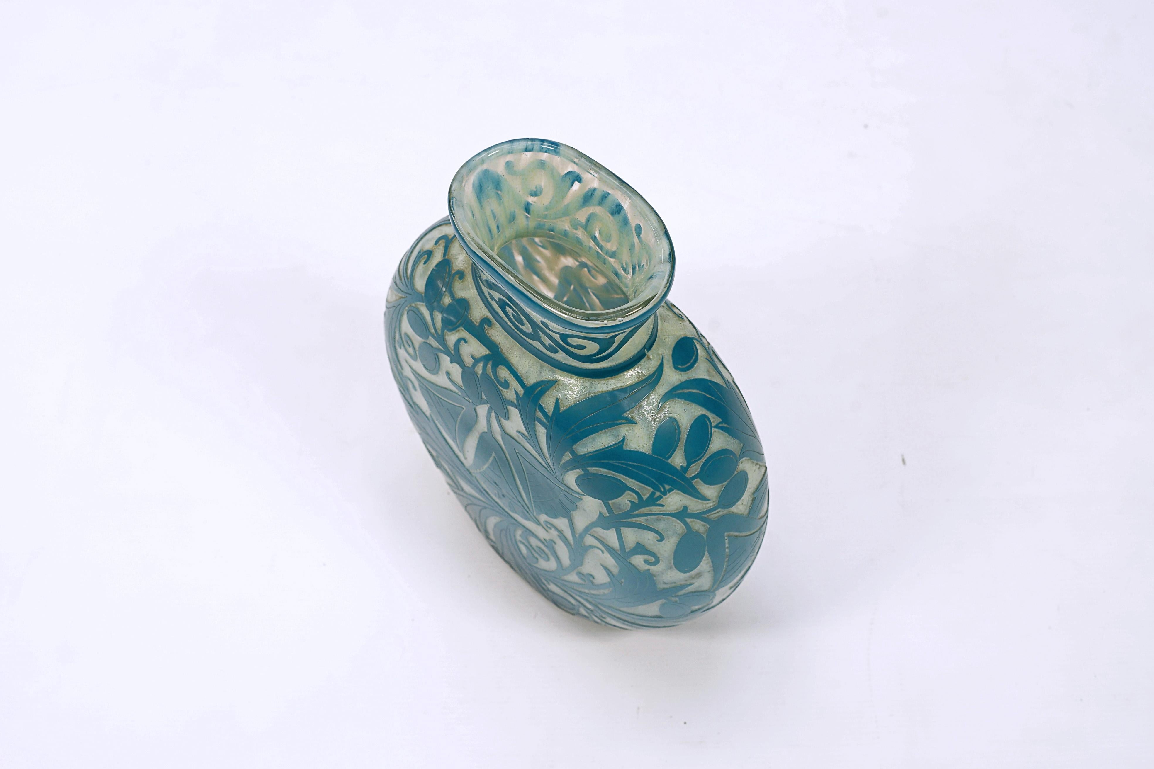 Art Deco Vase “Fleurs Stysees'' by Nancy Daum For Sale