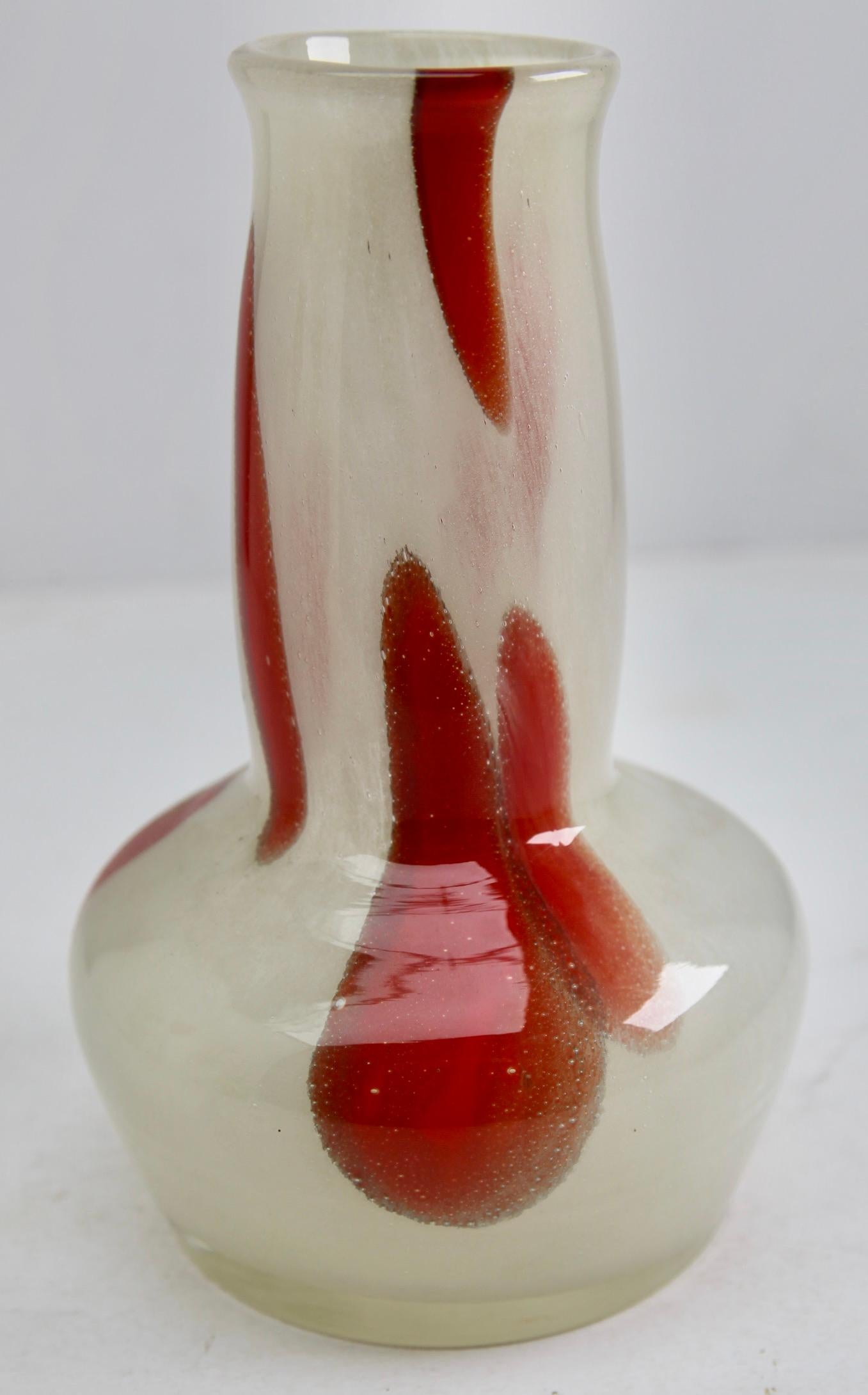Vase Flora Rare De Frantisek Koudelka, Beige-Rouge, Prachen, 1970er Jahre (Ende des 20. Jahrhunderts) im Angebot