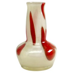 Vintage Vase Flora Rare De Frantisek Koudelka, Beige-Rouge, Prachen, 1970s