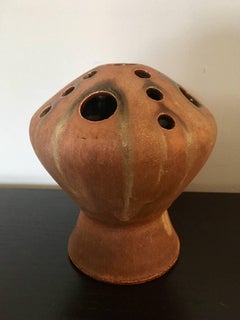 Vase Flowers Holder Ceramic Enameled, Accolay Pottery, circa 1960-1970