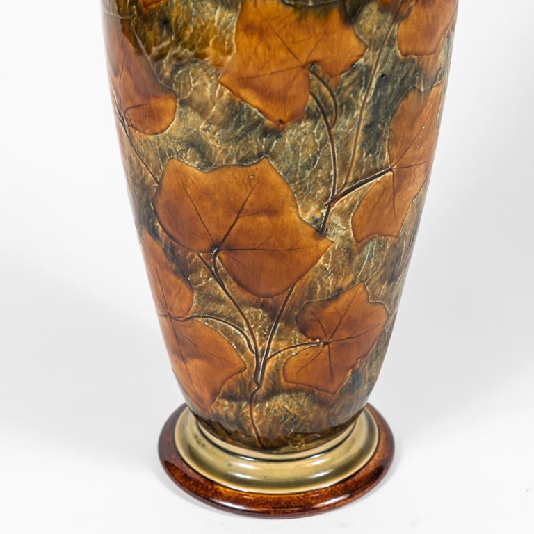 Tall Vase with Leaves by Royal Doulton For Sale at 1stDibs tall vase for sale, weil ware vase