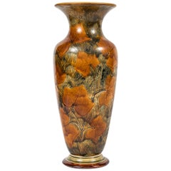 Vintage Tall Vase with Leaves by Royal Doulton