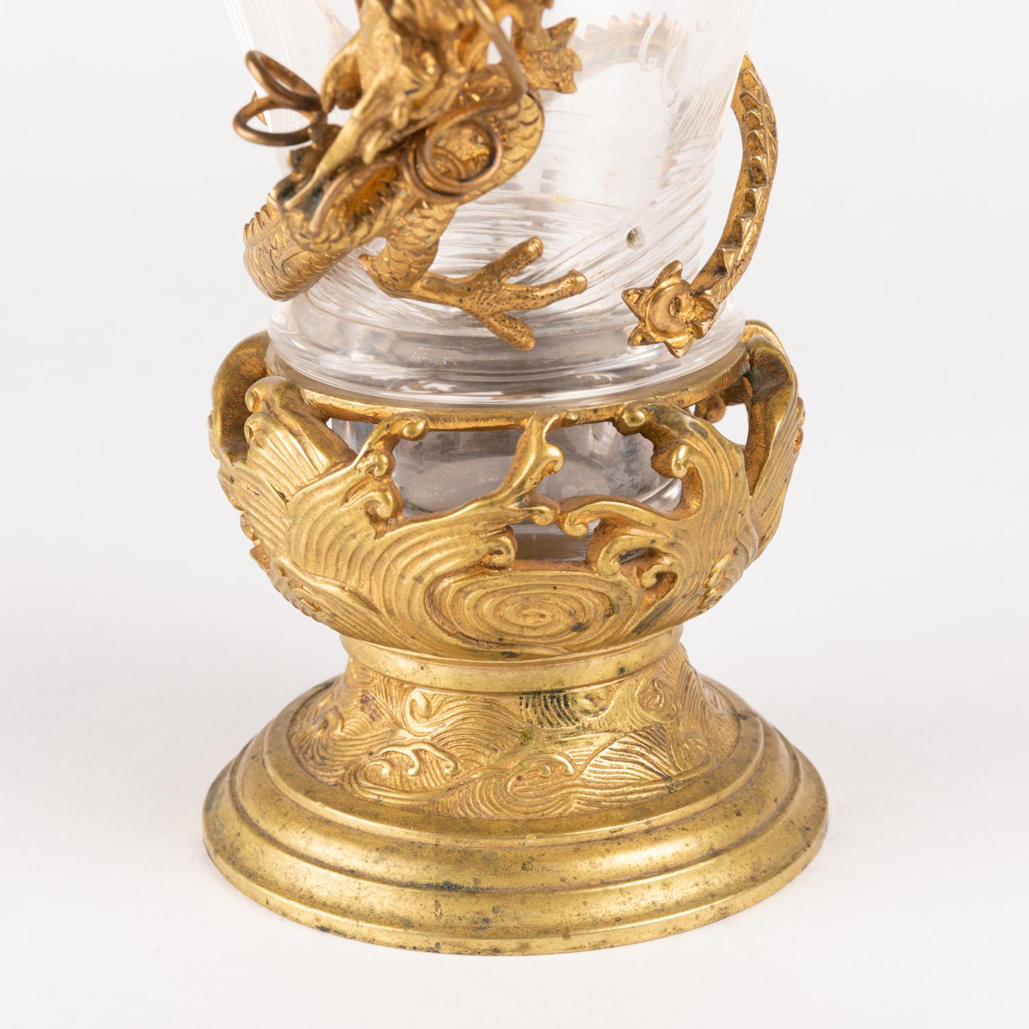 Napoleon III Vase from the Escalier de Cristal, Gilt Bronze Mounting, 19th century For Sale