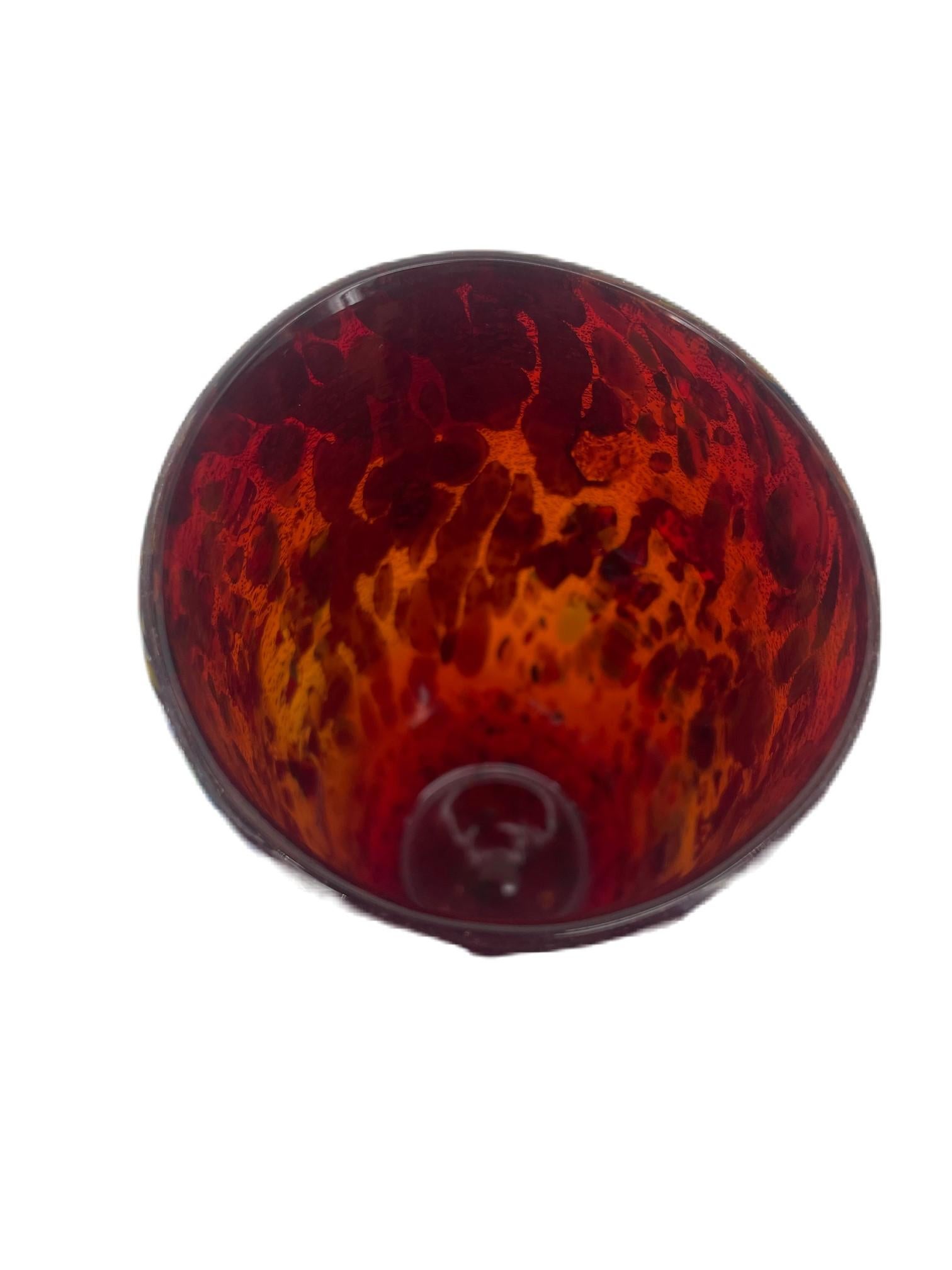 Modern Vase from the ‘Fantasy’ Collection in Red Blown Murano Glass of Imperio Rossi For Sale