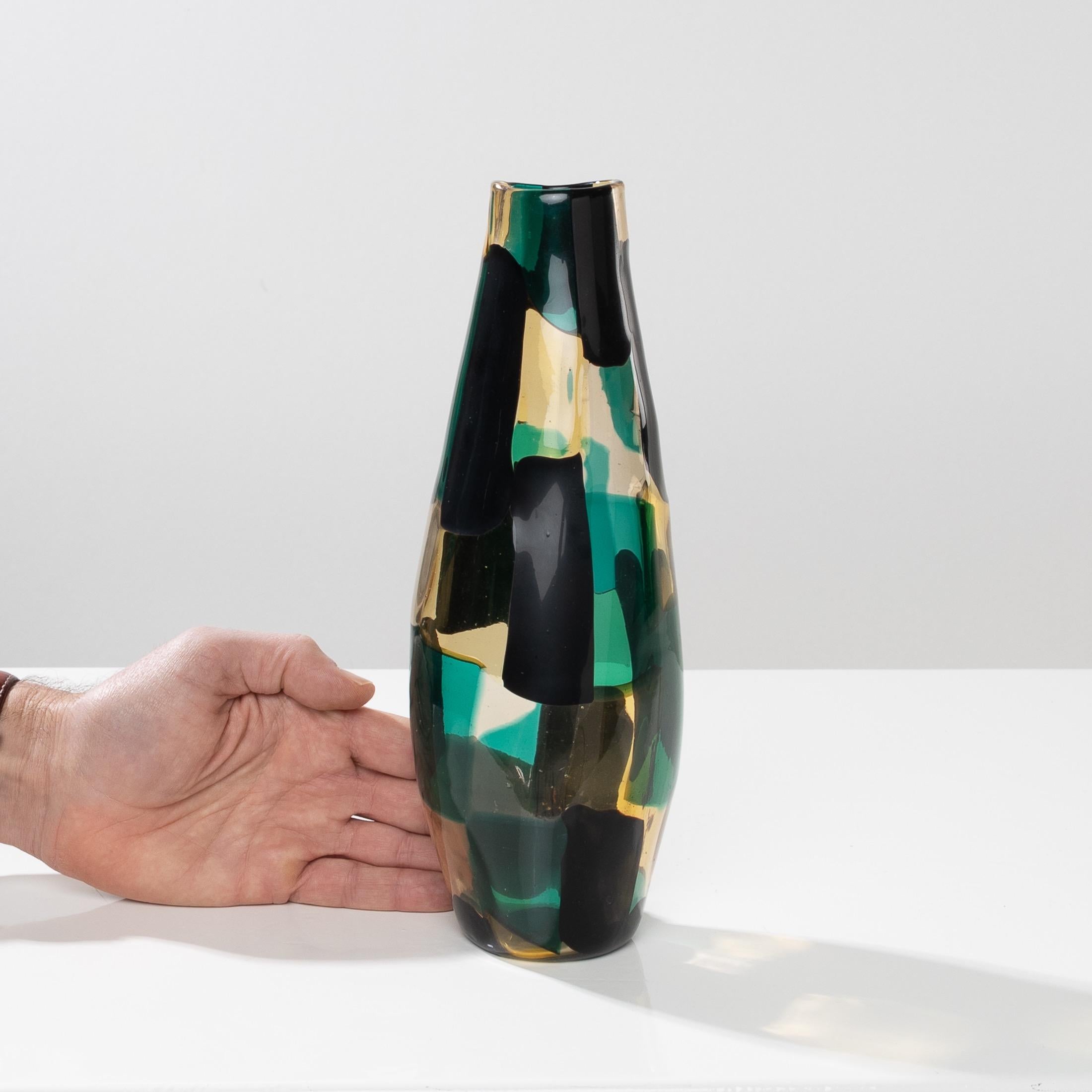 Italian Vase from the “Pezzato” Series 'Referenced under Number 4393' by Fulvio Bianconi