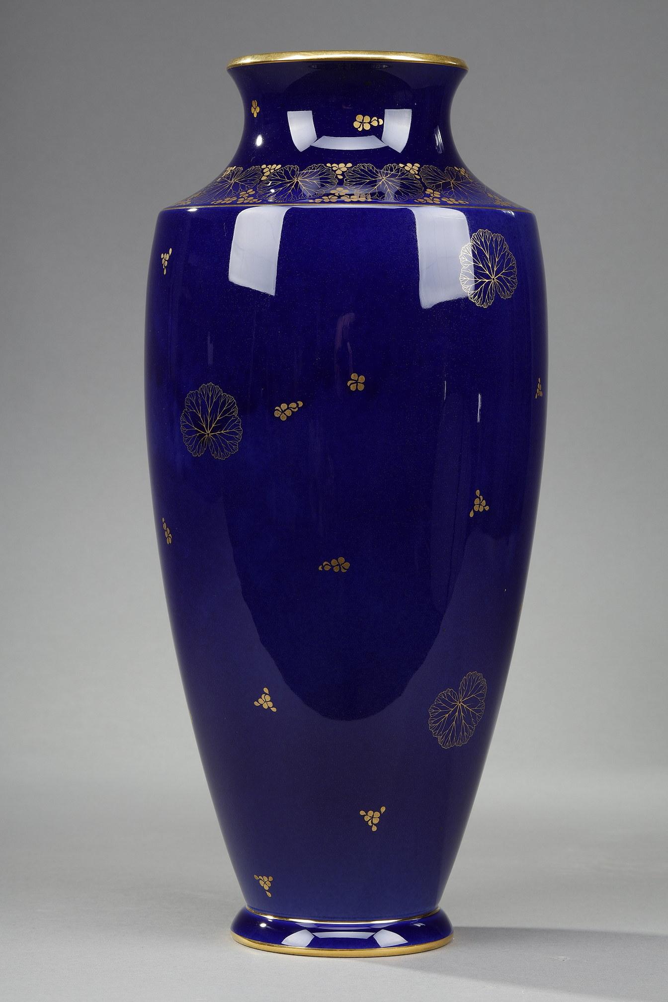 French Vase Frome the Manufacture de Sèvres with Geranium Decoration