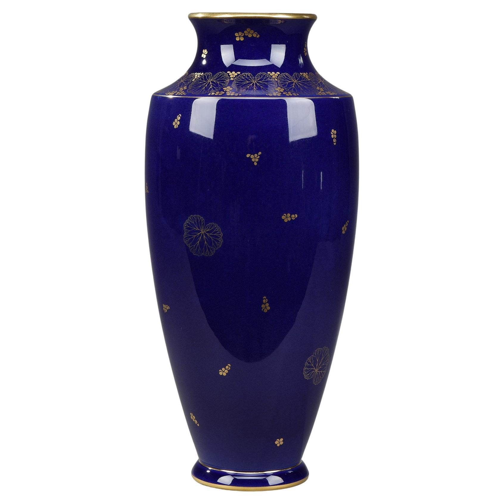 Vase Frome the Manufacture de Sèvres with Geranium Decoration