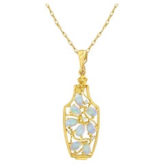 Vase Full of Pear Shaped Opals Necklace