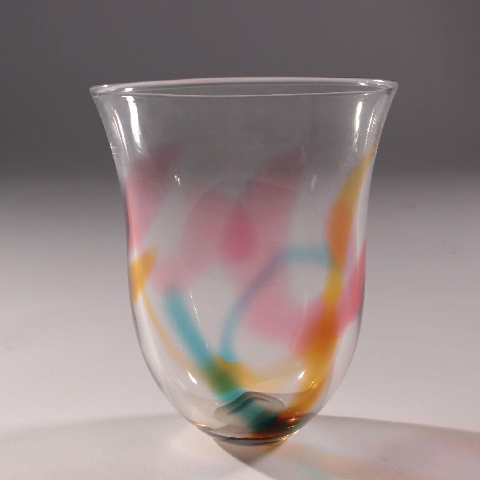 Mid-Century Modern Vase Glass Sweden 1960s U. Hydman-Vallien Kosta Boda