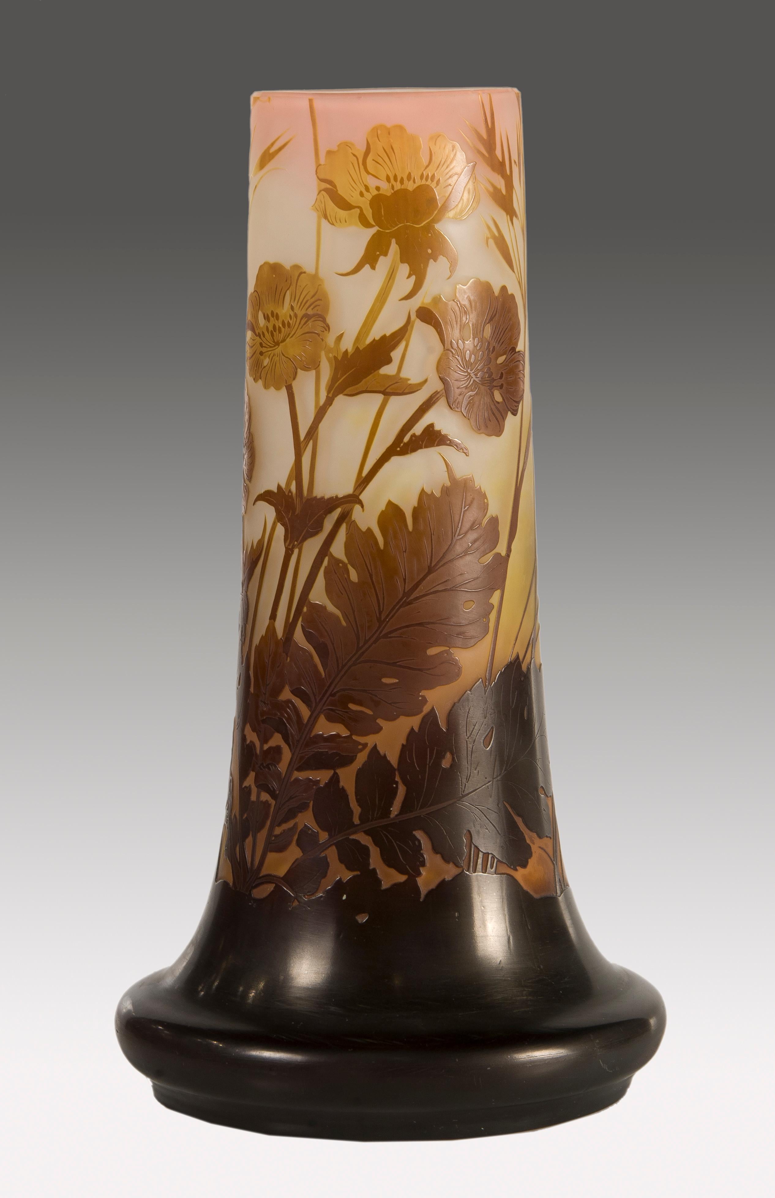 Other Vase, Glass, Following Models by Émile Gallé For Sale