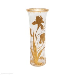 Vase Glass Gilded Iris St Louis Crystal France