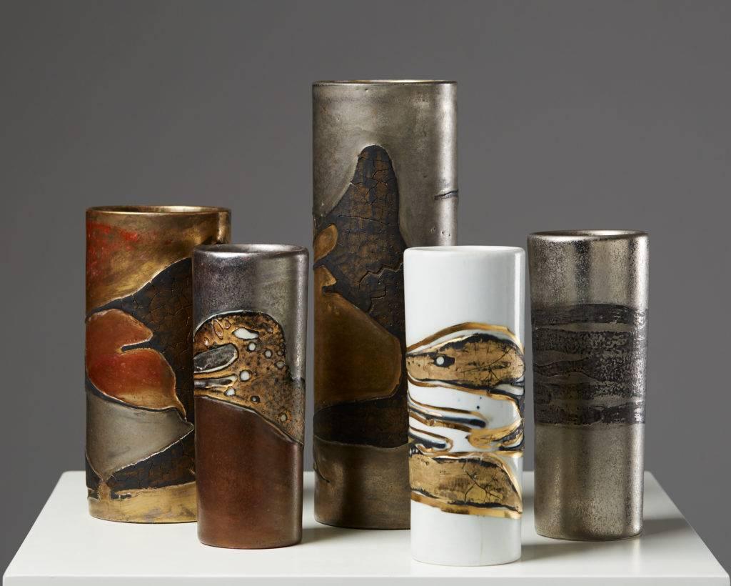 Scandinave moderne Groupe de vases Créé par Toini Muona pour Arabia:: Finlande:: années 1960 en vente