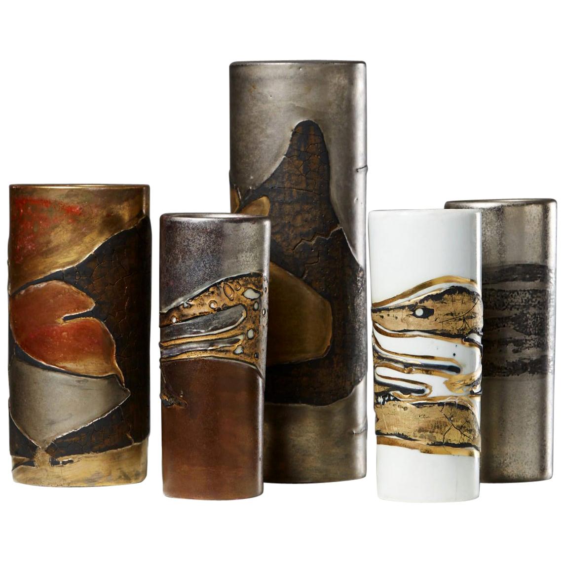 Groupe de vases Créé par Toini Muona pour Arabia:: Finlande:: années 1960
