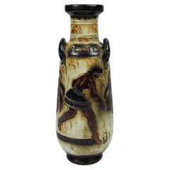 Vase Guerin Ceramic Art Deco Double Sided Greek Decor salt Glazed Gres Belgium