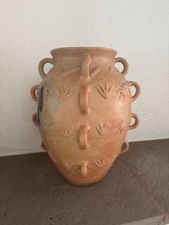 Vase Handles Ceramic Pottery Mexican Burnished Clay Mixe Folk Art Vessel Pot