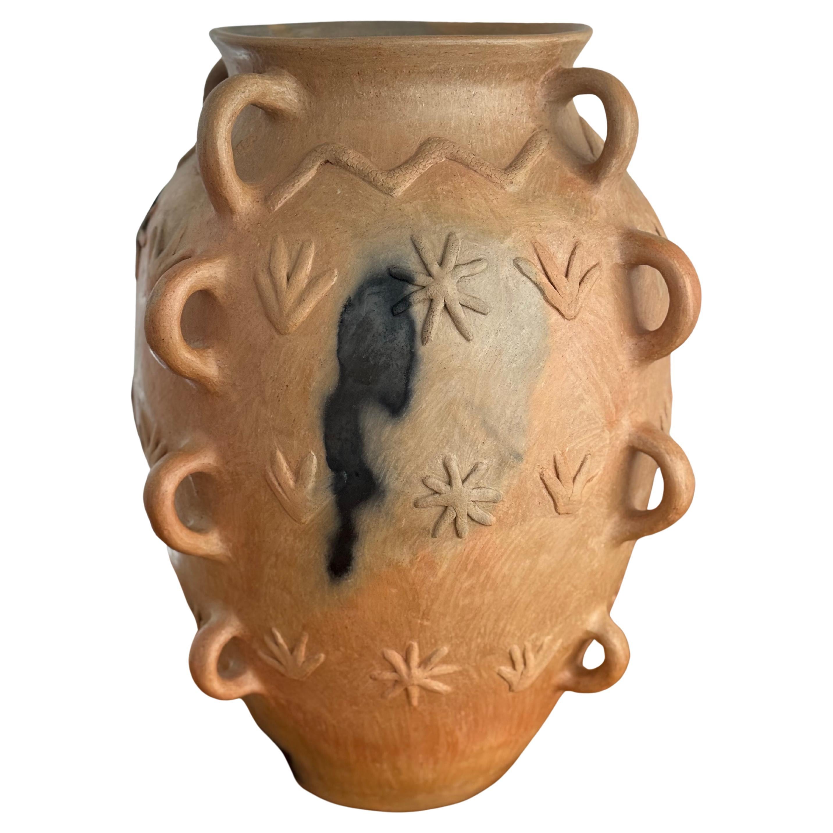 Vase Griffe Keramik Keramik mexikanischen brünierten Ton Mixe Volkskunst Vessel Topf