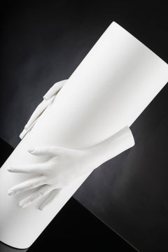 Vase Hands, Matt White Ceramic, Italy