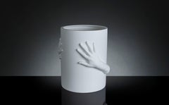 Vase Hands Small, Matte White Ceramic, Italy