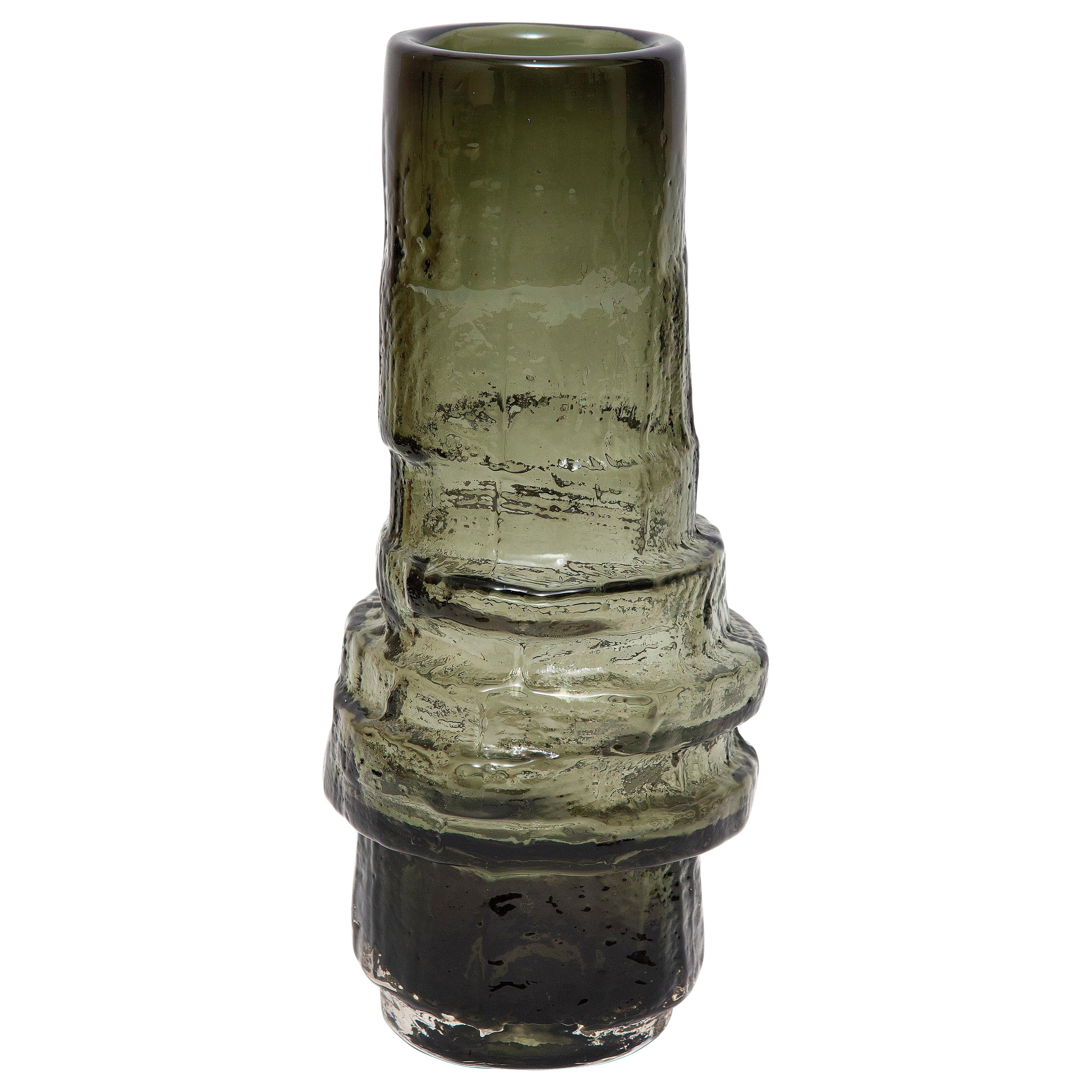 Jarrón de aro en sauce Geoffrey Baxter Whitefriars 1967, Patrón 9680 en venta