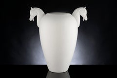 Vase Horse Big, Matt White Ceramic, Italy