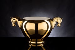 Vase Horse Small, Gold 24-Karat, in Ceramic, Italy