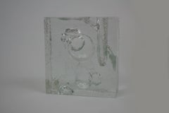 Vase Ice Glass Sculptured by Pukeberg