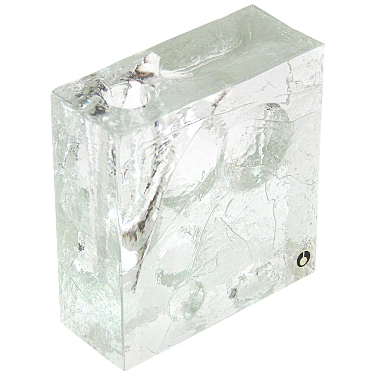 Vase Ice Glass Sculptured by Pukeberg
