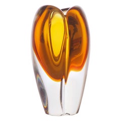 Vase in Amber Colored Glass by Kaj Franck for Nuutajärvi, Finland