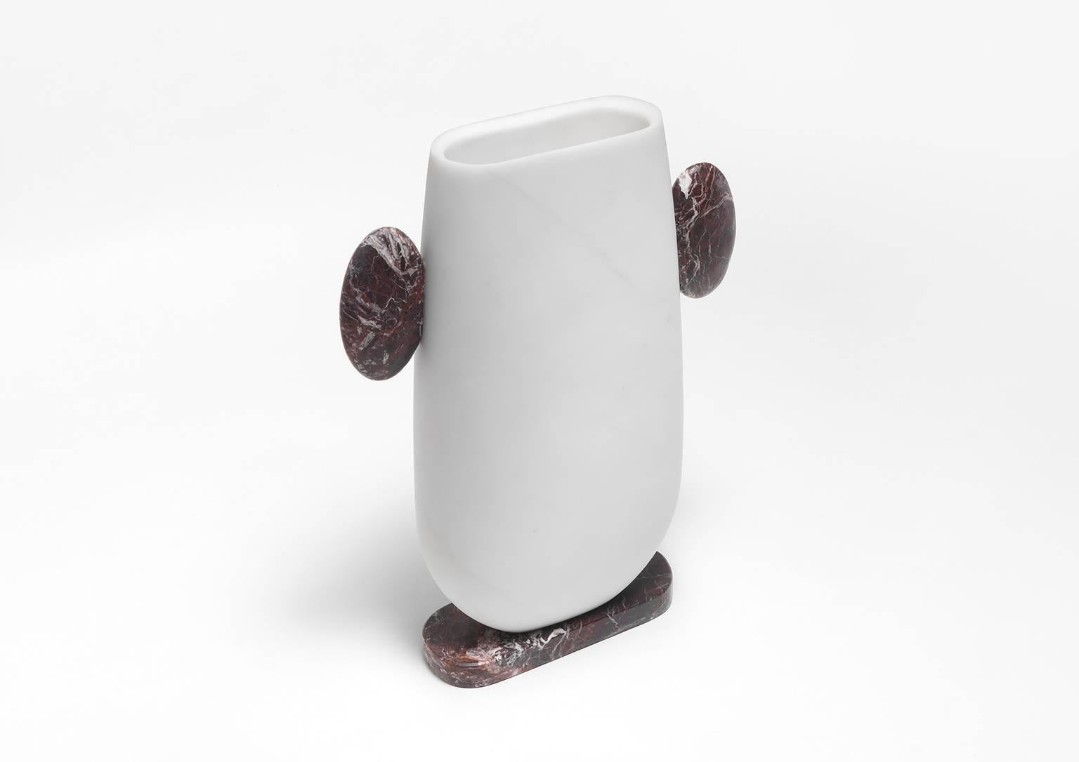 
Vase white Michelangelo and red Levanto marble.
Size: 27.3 x 38.4 x 7.3 cm, smooth finishing. Commercial name: Pietro, Homage Collection by the Italian designer Matteo Cibic. Made in Italy, hand finished.
“A painter’s drawings are like the personal