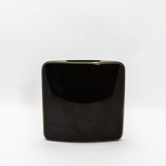 Vase in Black Shell with Brass Details by R&Y Augousti