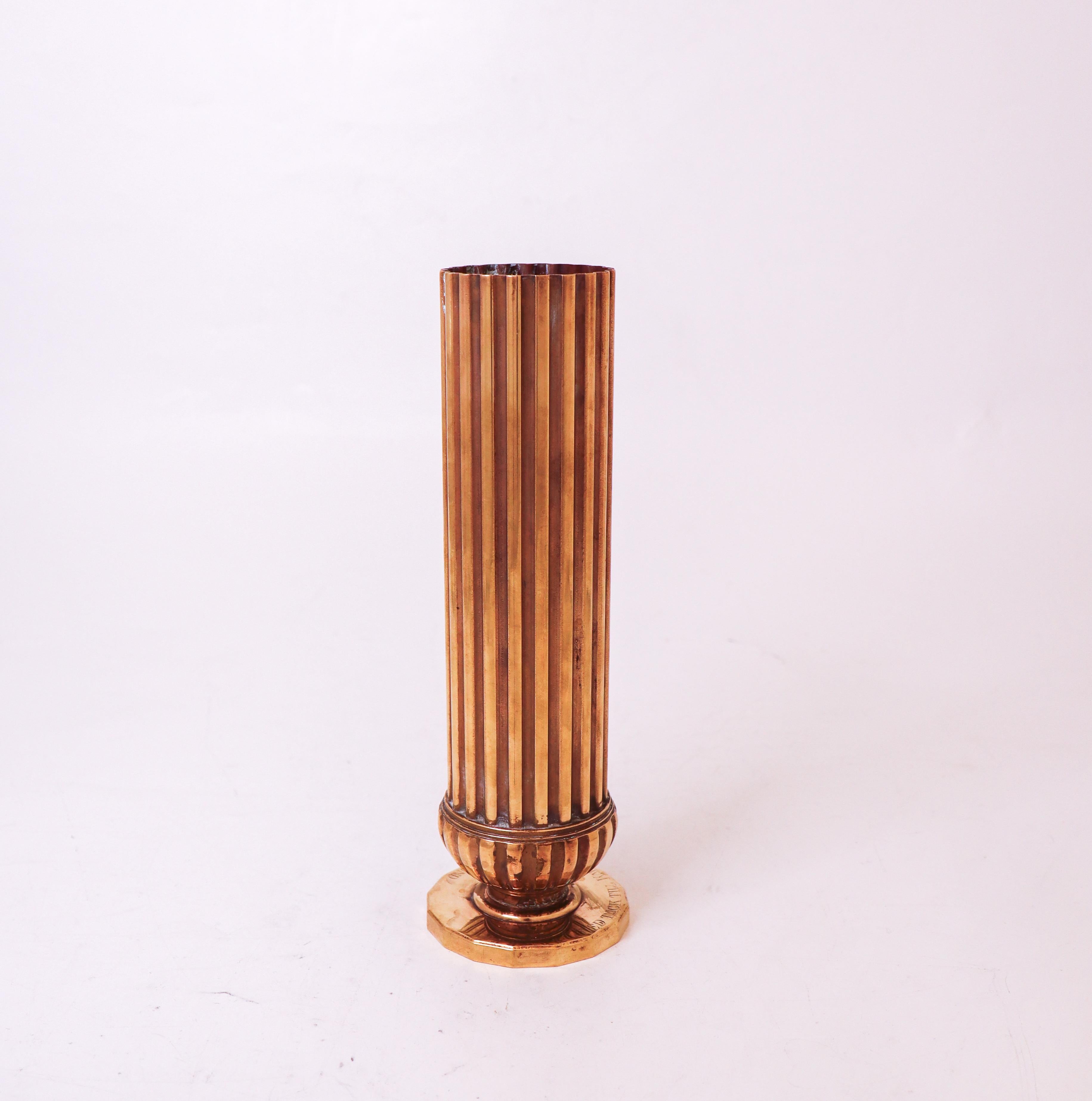 Swedish Vase in Brass - Skultuna, Sweden - Pierre Forsell 1983 For Sale